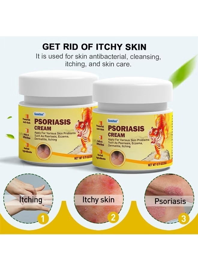 Sumifun Psoriasis Cream，Natural Chinese Herbal Eczema Psoriasis Creams，Treatment Psoriasis Eczema Cream ，Antibacterial Antipruritic Dermatitis Herbal Ointment，Anti-itch Medical Plaster - Image 2